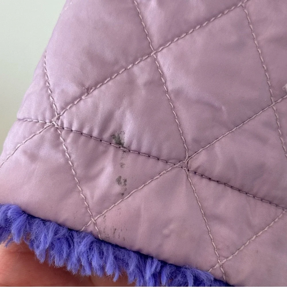 The North Face Girls Reversible Osito Fleece Jacket Purple & Lavender Quilted